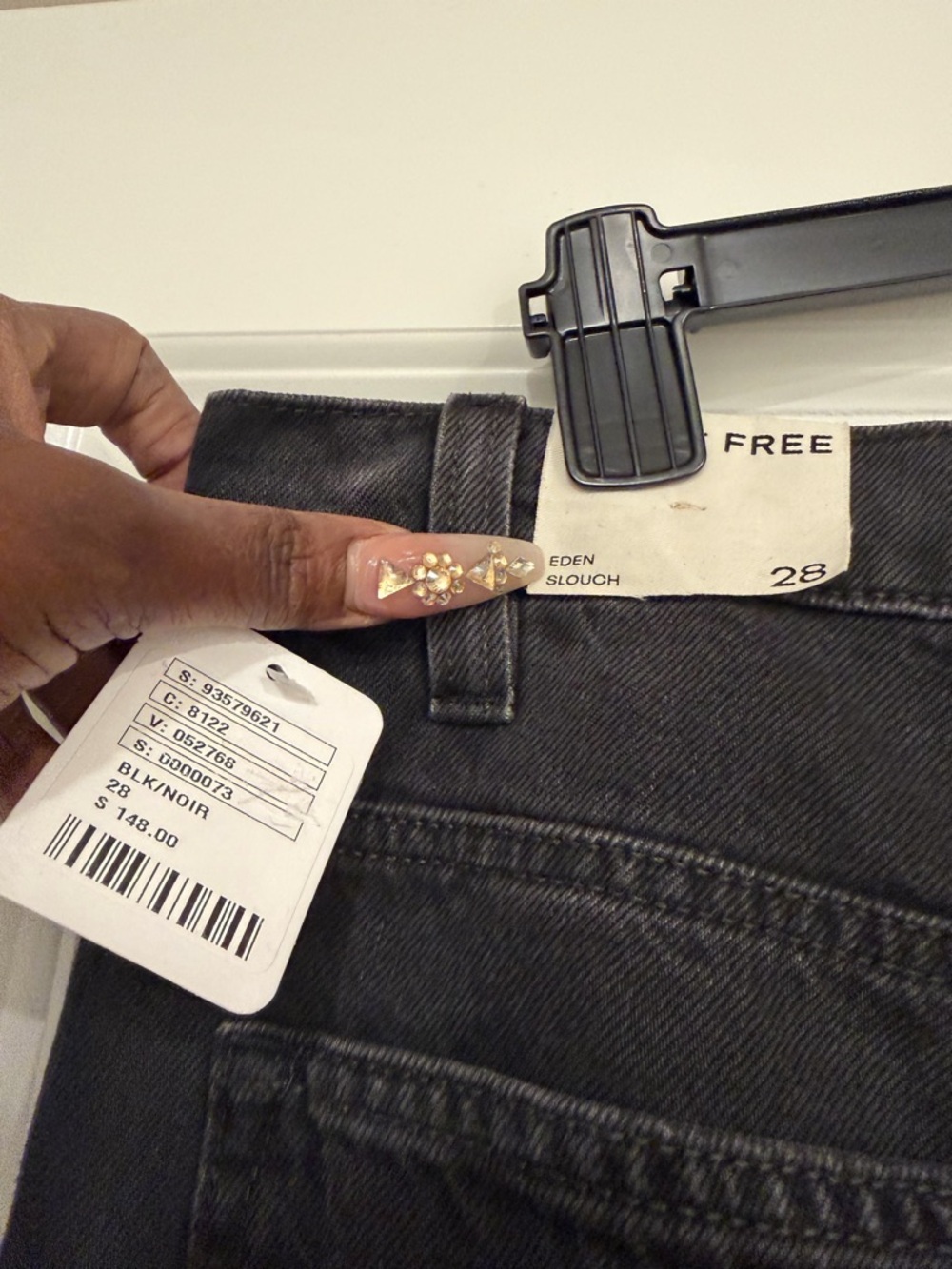 Free People Eden Slouch Washed Black Jeans - Picture 2 of 2
